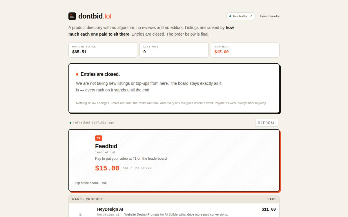 Dontbid Lol as it appeared on 11 Oct 2026