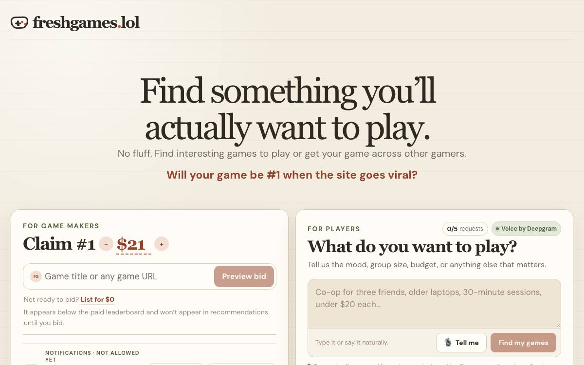 freshgames.lol as it appeared on 28 Aug 2026