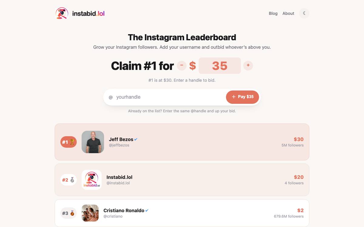 instabid.lol as it appeared on 28 Aug 2026