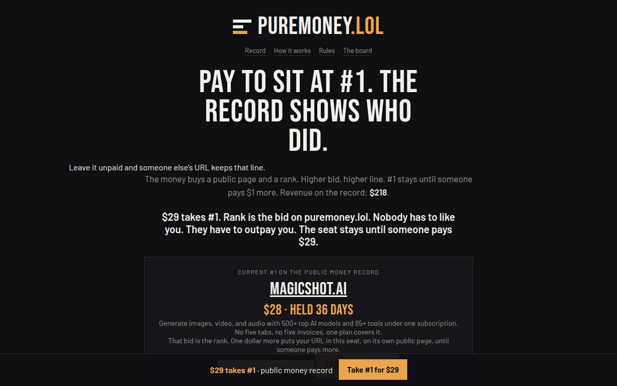 PureMoney as it appeared on 11 Oct 2026